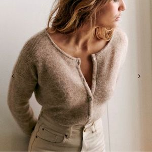 Sezane Gaspard Cardigan Jumper M Light Beige